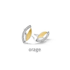 Oorstekers Orage AS159 Bicolor Zilver Verguld