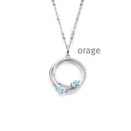 Halsketting Orage AS109 Zilver Zirconia Bl Topaas