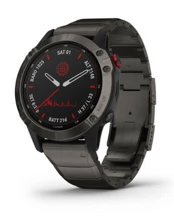 Garmin Fenix 6 Pro Solar - Pro Solar Edition Titanium, carbon grey DLC met titanium DLC polsband 010-02410-23 47 mm