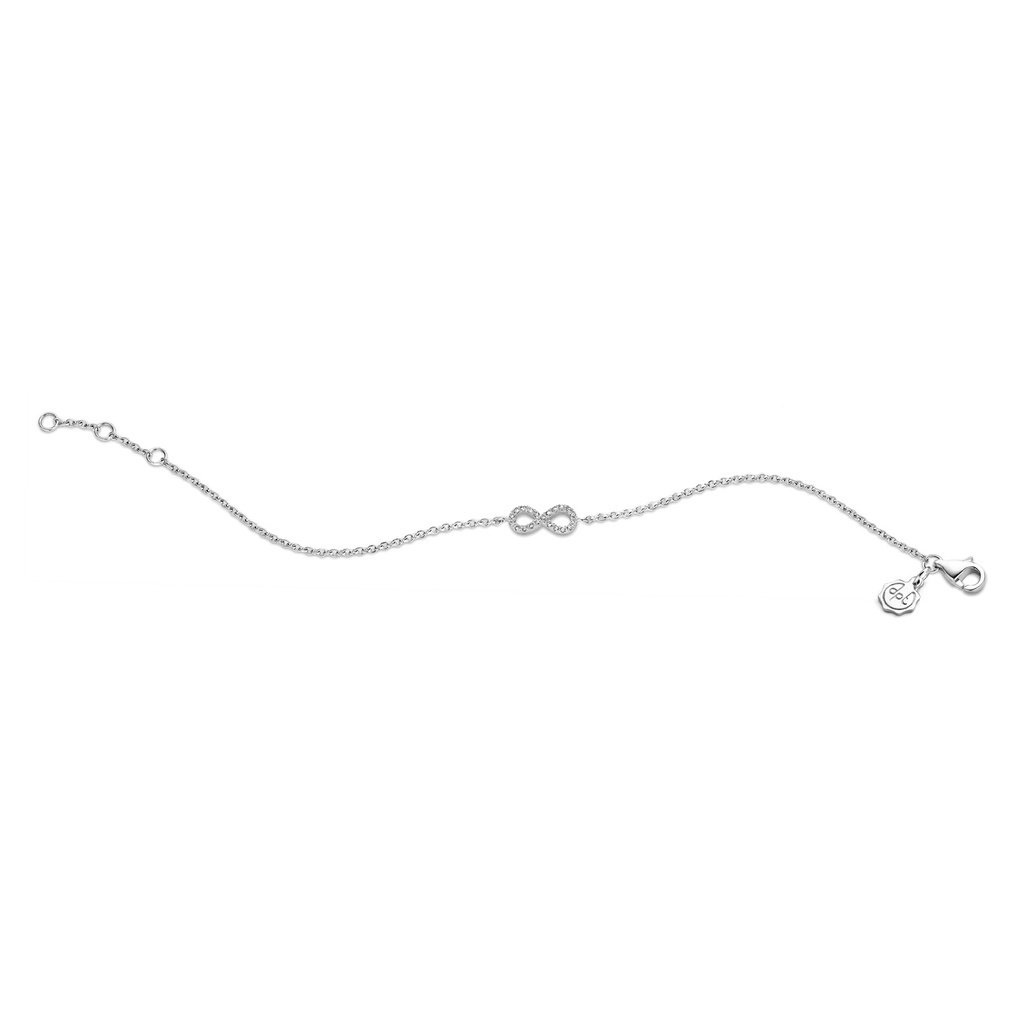 Infinity Bracelet 15.5-17.5cm Zilver Bril