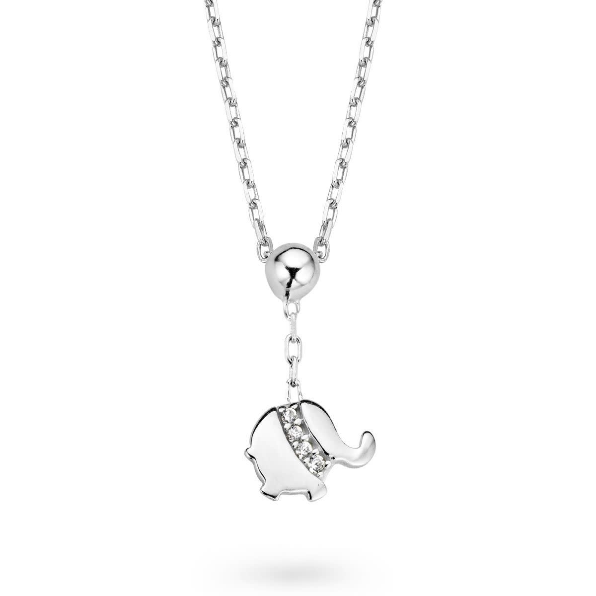 Halsketting Wit Goud 9kt Olifant PW013