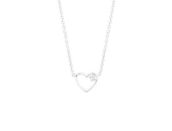 Halsketting Wit Goud 9kt Hart PW097