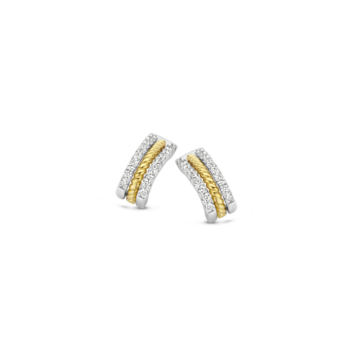 Oorbellen Naiomy B2D56 Zilver Bicolor