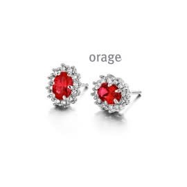 Oorbellen Orage AS431 Zilver Rood