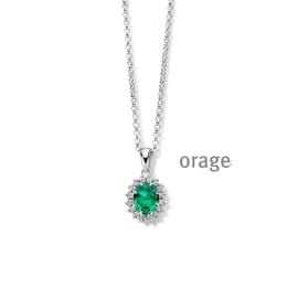 Halsketting Orage AS423 Zilver Groen