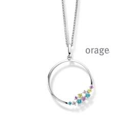 Halsketting Orage AS420 Zilver Multicolor
