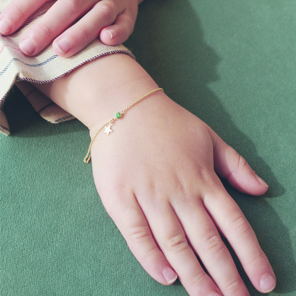 Armband Geel Goud SP 286 Aquamarijn