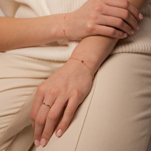 Armband Geel Goud SP 286 Aquamarijn