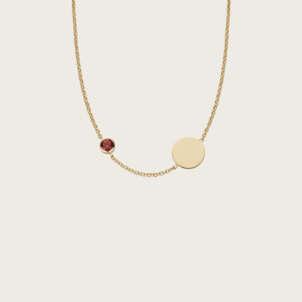 Halsketting Geel Goud 14kt SP 304 Aquamarijn