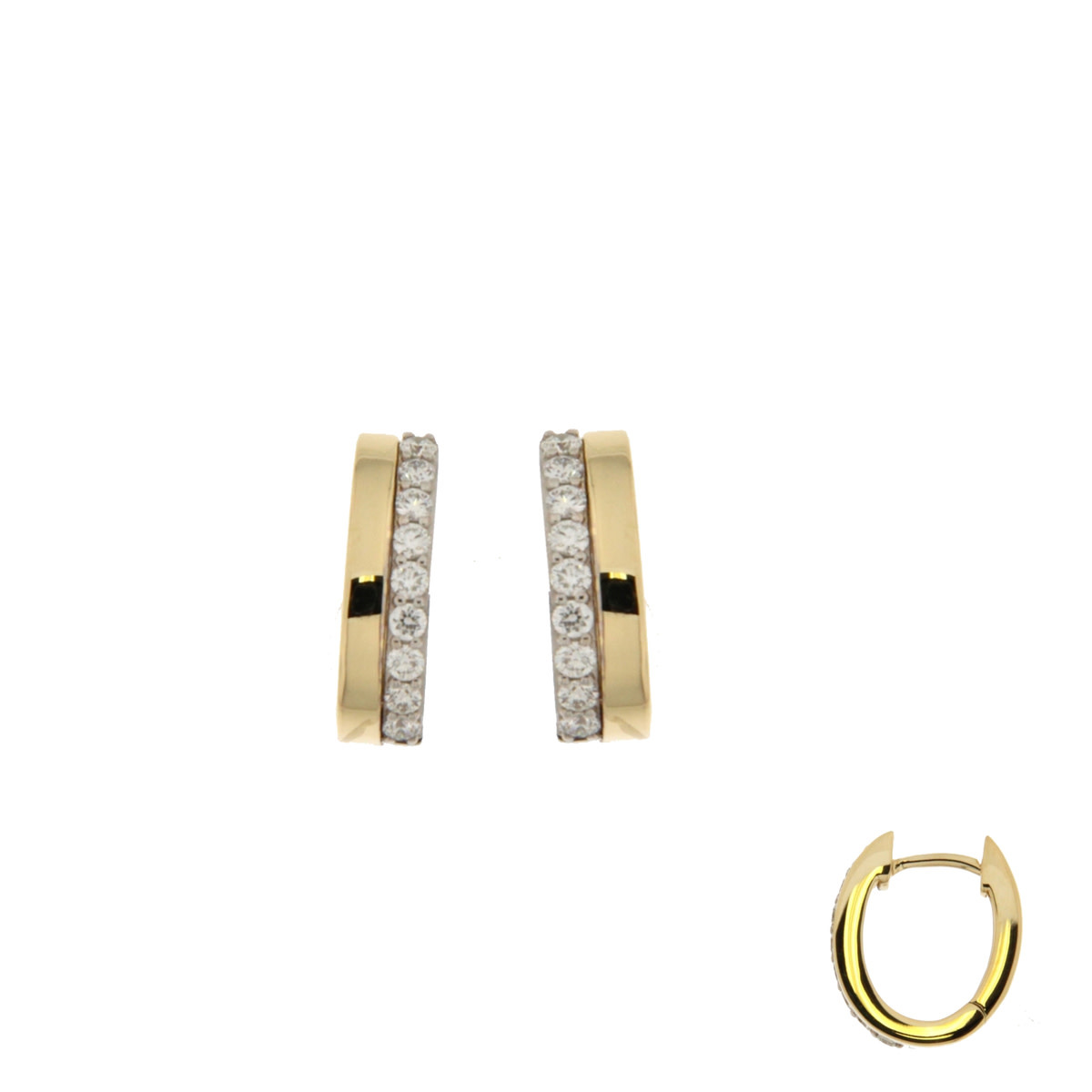 Creolen Bico Wit/Geel Goud 18kt 066028/A