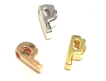 Hanger Letter P zilver goudkleurig