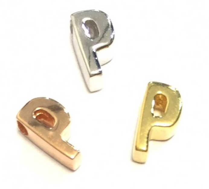 Hanger Letter P zilver goudkleurig