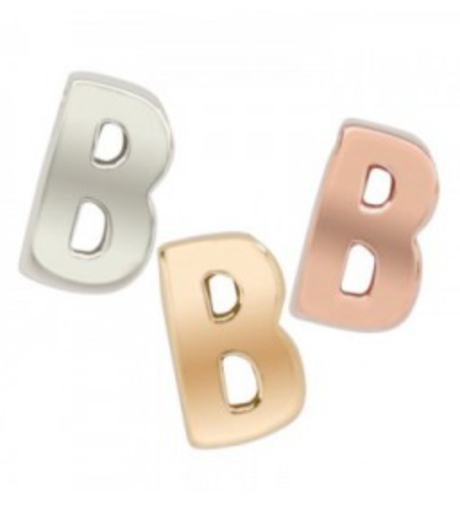 Hanger Letter B zilver goudkleurig