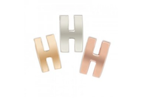 Hanger Letter H zilver goudkleurig