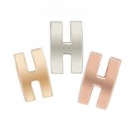 Hanger Letter H zilver goudkleurig