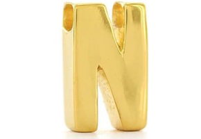 Hanger Letter N zilver goudkleurig