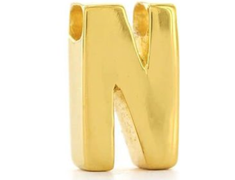 Hanger Letter N zilver goudkleurig