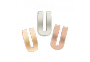 Hanger Letter U zilver goudkleurig