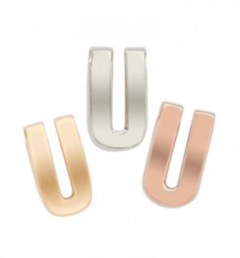Hanger Letter U zilver goudkleurig