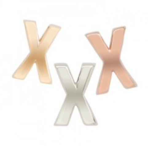 Hanger Letter X zilver goudkleurig