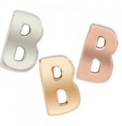 Hanger Letter B zilver roos