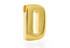 Hanger Letter D zilver roos