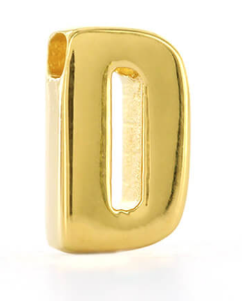 Hanger Letter D zilver roos