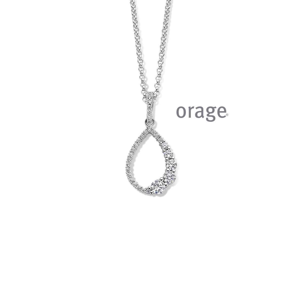 Halsketting Orage AW014 Zilver