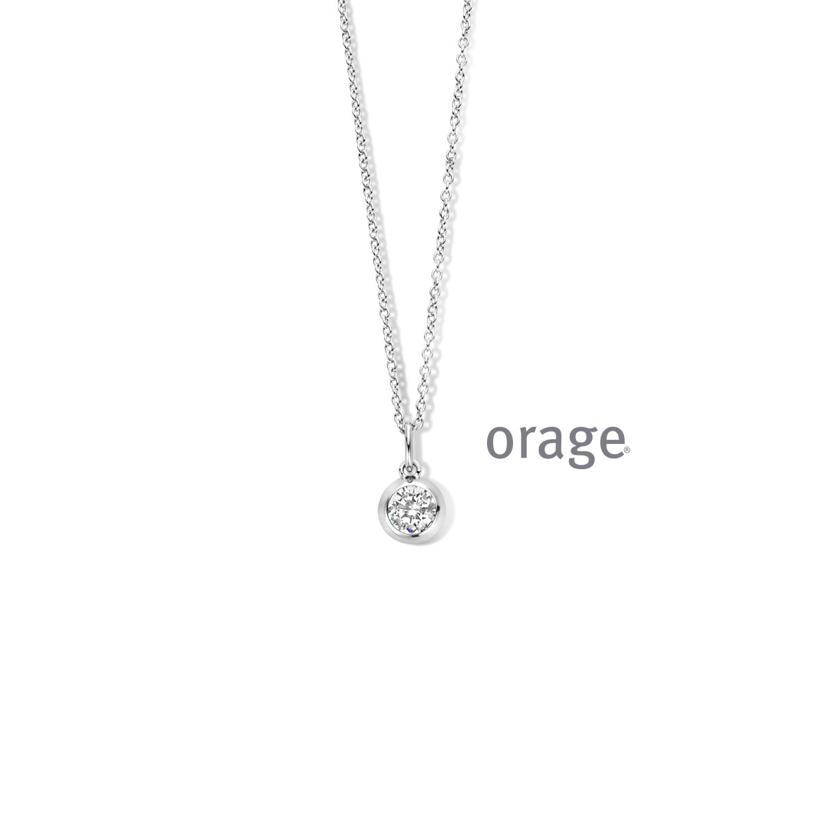 Halsketting Orage AW052 Zilver