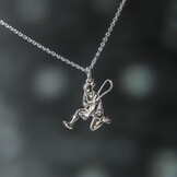 Hanger + Halsketting Ropeskipper (meisje) zilver