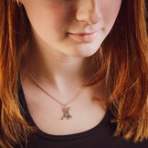 Hanger + Halsketting Ropeskipper (meisje) zilver