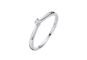 Ring wit goud solitair 0.04ct