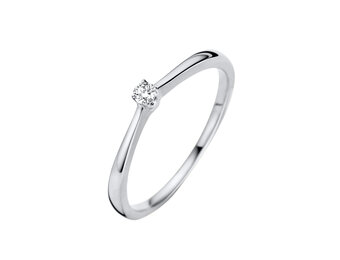 Ring wit goud solitair 0.04ct