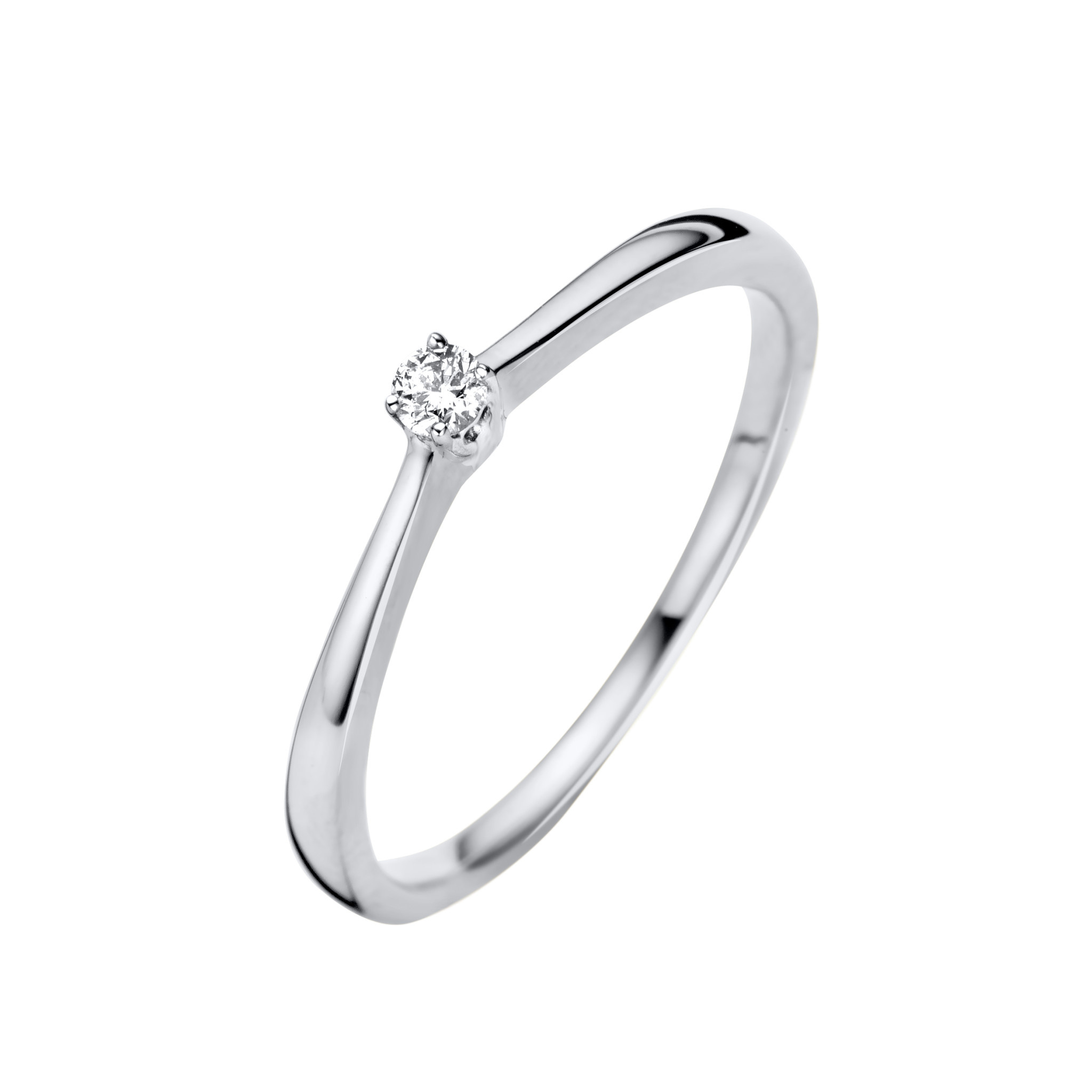 Ring wit goud solitair 0.04ct