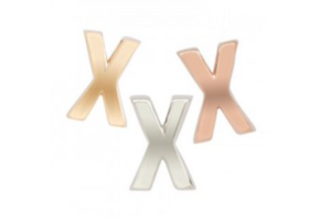 Hanger Letter X zilver roos