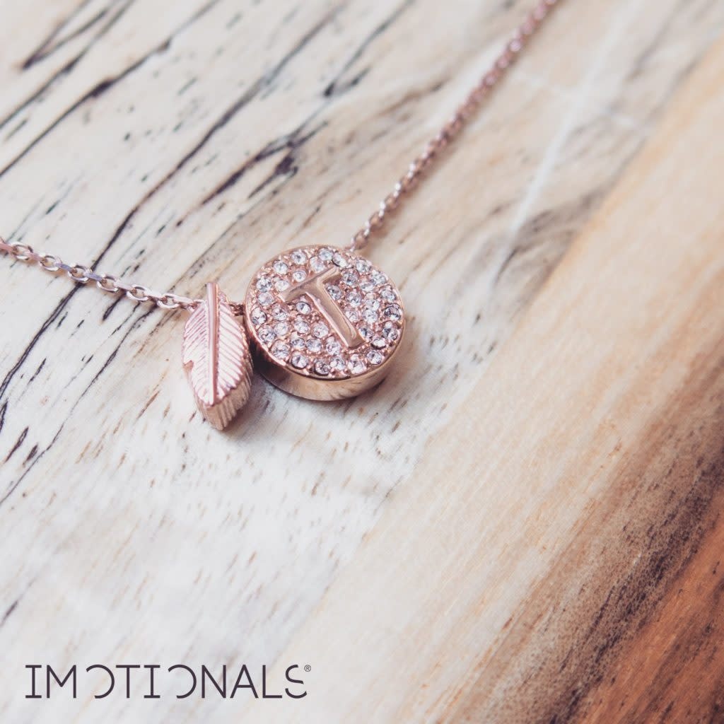 Hanger veertje zilver roos