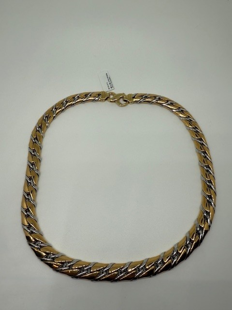 Halsketting Bicolor Wit/Geel Goud 18kt 47cm