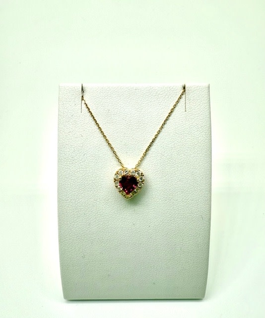 Halsketting Geel Goud 18kt NX13536 Robijn Hart