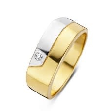 Heren ring Bicolor Geel/Wit Goud 18kt JC0614BB