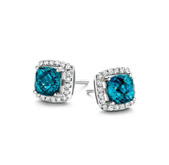Oorbellen Goud 18kt topaas OB8