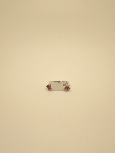 Oorbellen Wit Goud 18kt Roze Toermalijn