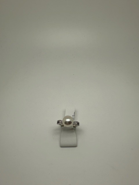 Ring Wit Goud 18kt 21-0290 Parel Zirkonium