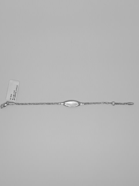 Armband naamplaat wit goud 18kt 2.6g 13,5 cm