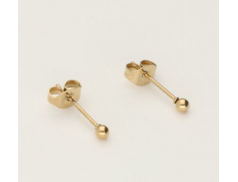 Oorbellen bolletjes Zilver met Goud verguld