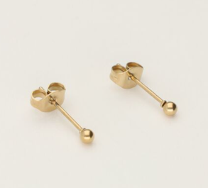 Oorbellen bolletjes Zilver met Goud verguld