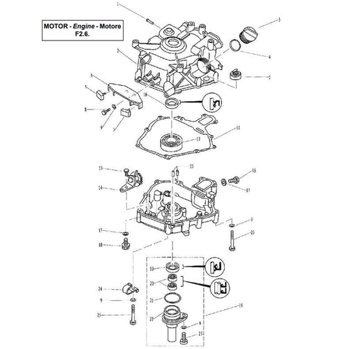 Yamaha / Parsun Außenborder F2.5 / F2.6 Zylinder & Kurbelgehäuse 2 Teile