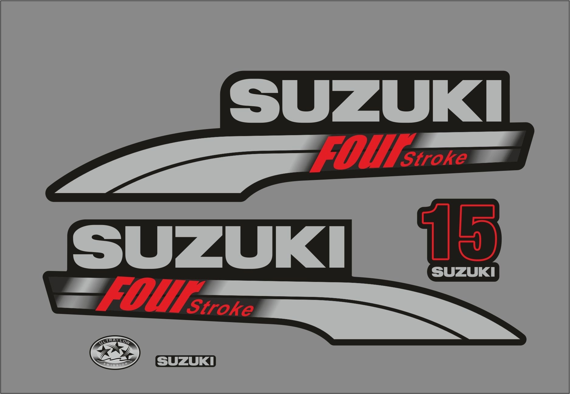 Suzuki 15 PS Jahresbereich 2003-2009 Aufklebersatz 