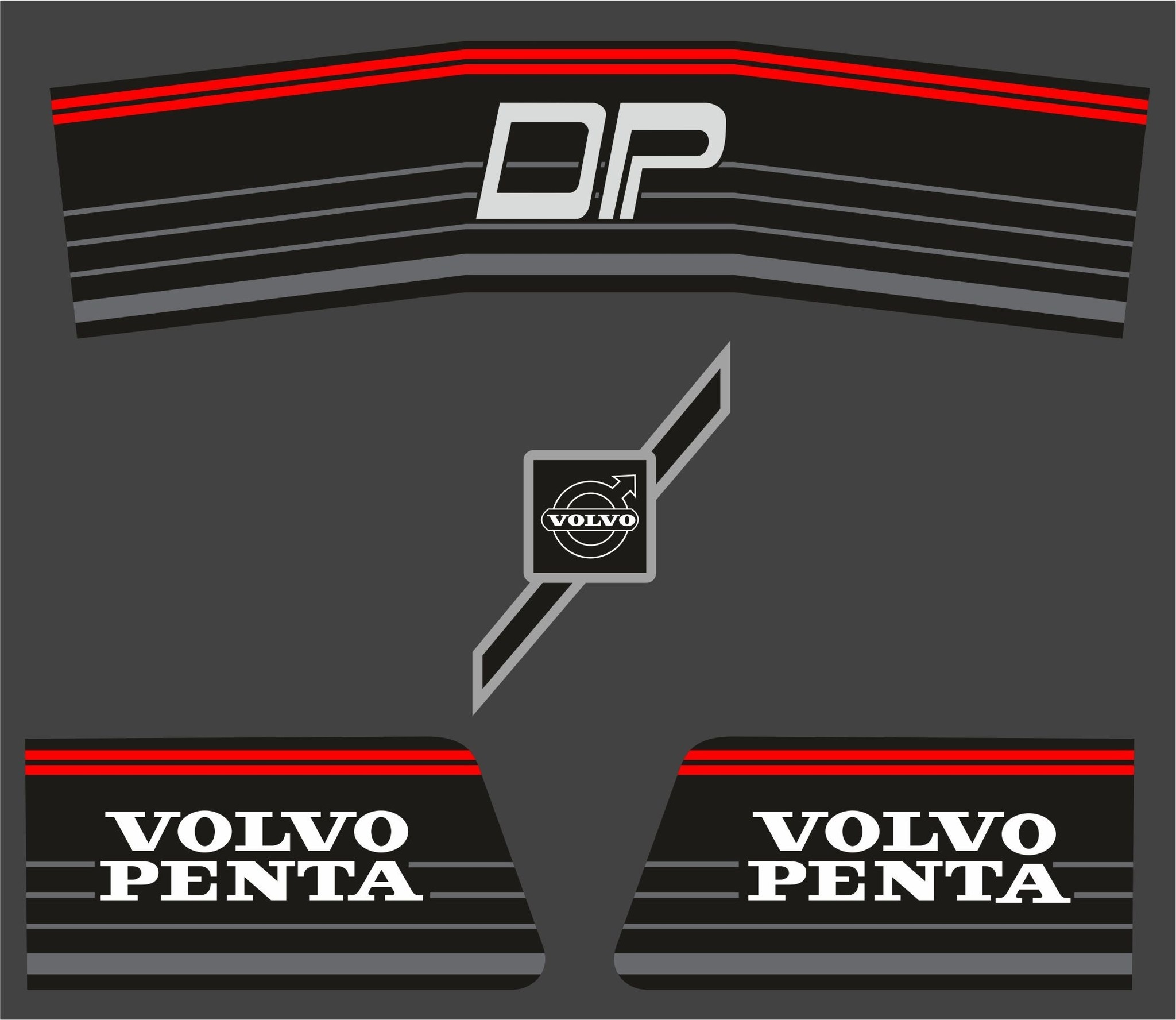 Volvo Penta 290 DP Aufklebersatz 