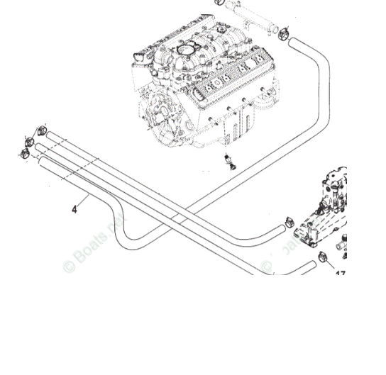 MerCruiser Power Steering Cooler to Thermostat Housing Hose (865093