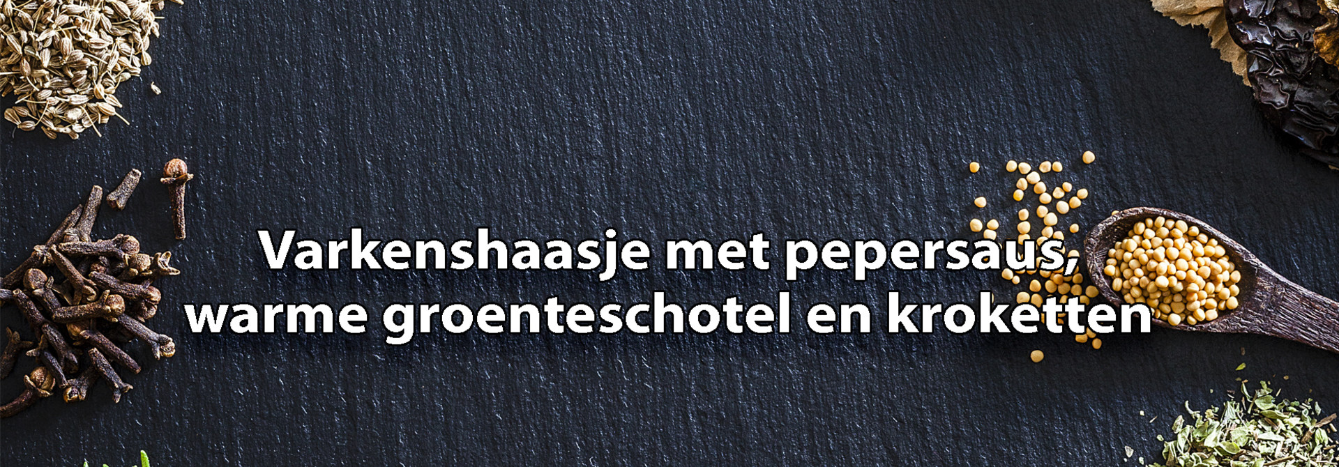 Varkenshaasje in pepersaus met verse kroketten